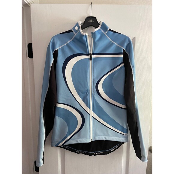 Sugoi Women's Fleece Lined Cycling Jacket - Blue/Black/White - Size L - Picture 1 of 6